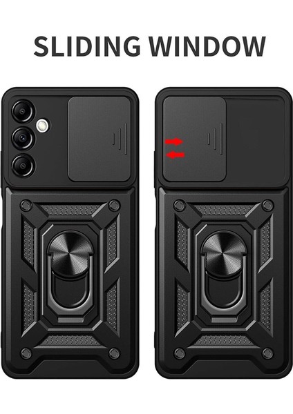 Samsung Galaxy S24 Plus Kılıf Kamera Korumalı Sürgülü Yüzüklü Armor Military Tank Koruyucu Kapak
