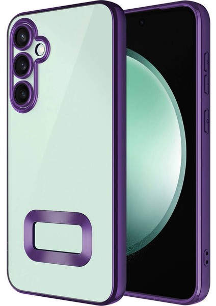 Samsung Galaxy M34 Kılıf Kamera Lens Korumalı Şeffaf Renkli Logo Gösteren Parlak Kapak