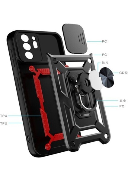 Samsung Galaxy Note 20 Ultra Uyumlu Kılıf Kamera Korumalı Sürgülü Yüzüklü Armor Military Tank Zırh indirimleri