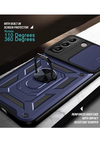 Samsung Galaxy S22 Plus Uyumlu Kılıf Kamera Korumalı Sürgülü Yüzüklü Armor Military Tank Zırhlı fırsatları