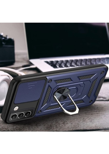 Samsung Galaxy S22 Plus Uyumlu Kılıf Kamera Korumalı Sürgülü Yüzüklü Armor Military Tank Zırhlı indirimleri
