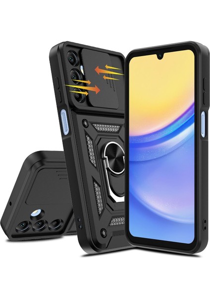 Samsung Galaxy A15 Kılıf Kamera Korumalı Sürgülü Yüzüklü Armor Military Tank Koruyucu Kapak indirimleri
