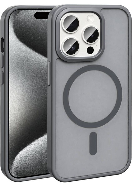 Apple iPhone 15 Pro Kılıf Kamera Çıkıntılı Magsafe Şarj Destekli Mat