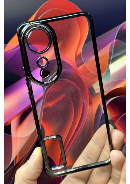 Honor 90 Uyumlu Kılıf Kamera Lens Korumalı Şeffaf Renkli Logo Gösteren Parlak Kapak