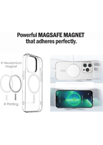 Apple Iphone 11 Pro Max Kılıf Kablosuz Şarj Magsafe Uyumlu Köşe Korumalı Şeffaf Kılıf