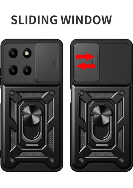 Realme 11 4g Kılıf Kamera Korumalı Sürgülü Yüzüklü Armor Military Tank Koruyucu Kapak