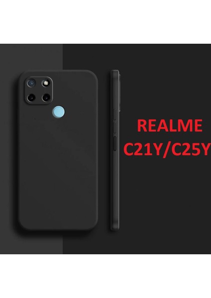 Realme C21Y Kılıf Kamera Çıkıntılı Içi Kadife Lansman Yumuşak Dokulu Silikon Kapak