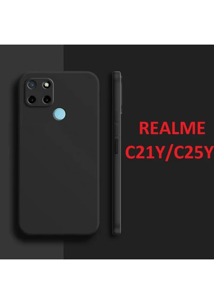 Realme C21Y Kılıf Kamera Çıkıntılı Içi Kadife Lansman Yumuşak Dokulu Silikon Kapak