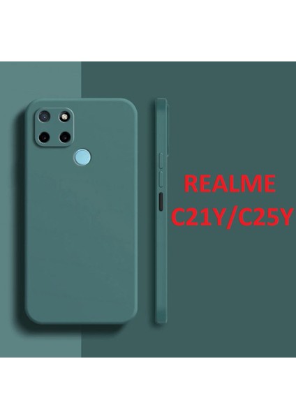 Realme C21Y Kılıf Kamera Çıkıntılı Içi Kadife Lansman Yumuşak Dokulu Silikon Kapak