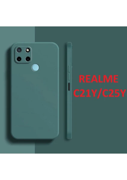 Realme C21Y Kılıf Kamera Çıkıntılı Içi Kadife Lansman Yumuşak Dokulu Silikon Kapak