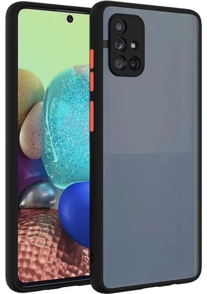 Samsung Galaxy A51 Kılıf Mat Parmak Izi Yapmaz Kamera Korumalı Renkli Tuşlu Sert Silikon
