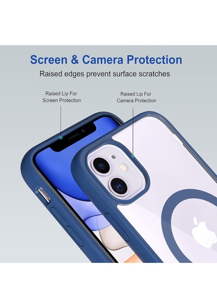 Apple iPhone 11 Kılıf Magsafe Wireless Şarj Özellikli Tam Koruma Renkli Sert Silikon Ege Kapak