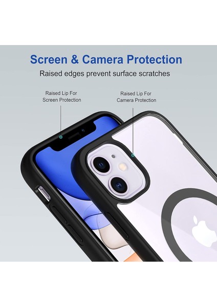 Apple iPhone 11 Kılıf Magsafe Wireless Şarj Özellikli Tam Koruma Renkli Sert Silikon Ege Kapak
