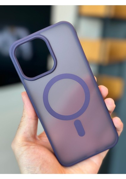 Apple iPhone 15 Pro Kılıf Kamera Çıkıntılı Magsafe Wireless Şarj Destekli Mat Renkli Yumuşak Dokulu Kapak