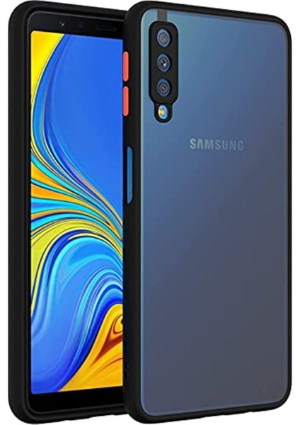 Samsung Galaxy A7 2018 Kılıf Mat Parmak Izi Yapmaz Kamera Korumalı Renkli Tuşlu Sert Silikon