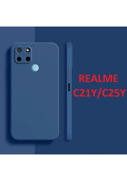 Realme C21Y Kılıf Kamera Çıkıntılı Içi Kadife Lansman Yumuşak Dokulu Silikon Kapak