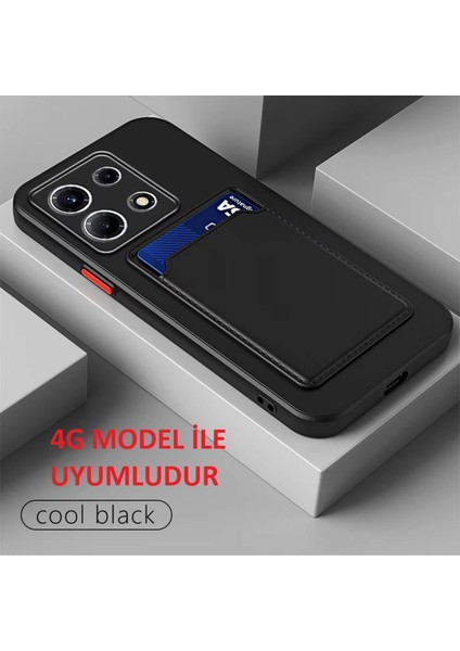 Xiaomi Redmi Note 13 Pro 4g Kılıf Kamera Korumalı Kartlıklı Cüzdanlı Kırmızı Tuşlu Silikon Kapak