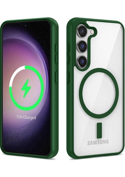 Samsung Galaxy S23 Kılıf Magsafe Wireless Şarj Özellikli Tam Koruma Renkli Sert Silikon Ege Kapak modelleri