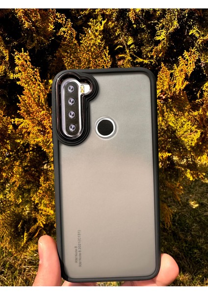 Xiaomi Redmi Note 8 Kılıf Metal Çerçeve Hassas Butonlu Renkli Buzlu Şeffaf Transparan Kapak