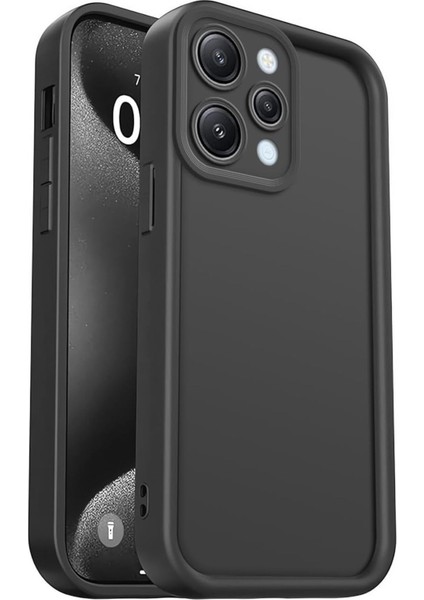 Xiaomi Redmi 12 4g Kılıf Kamera Korumalı Yumuşak Dokulu Darbe Emici Siyah Silikon Kapak