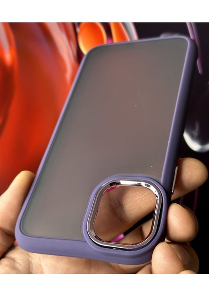 Apple iPhone 11 Kılıf Metal Çerçeve Hassas Butonlu Renkli Buzlu Şeffaf Transparan Kapak