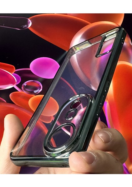 Honor 90 Uyumlu Kılıf Kamera Lens Korumalı Şeffaf Renkli Logo Gösteren Parlak Kapak
