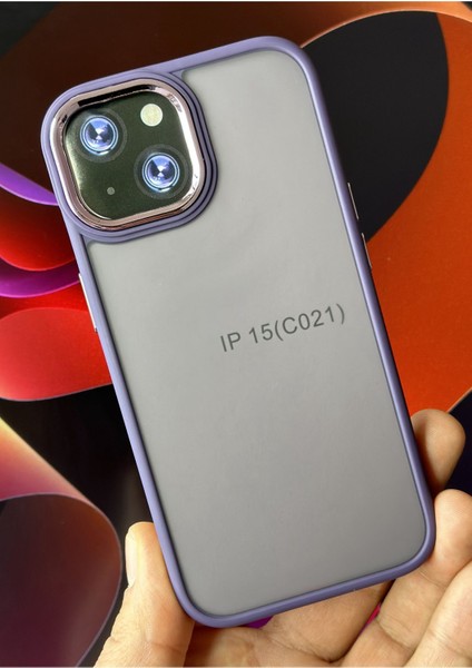 Apple iPhone 15 Kılıf Metal Buzlu Şeffaf Transparan Kapak