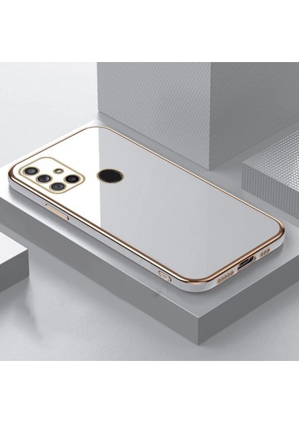 Samsung Galaxy A21S Kılıf Parlak Kenarlı Altın Işlemelilı fiyatları