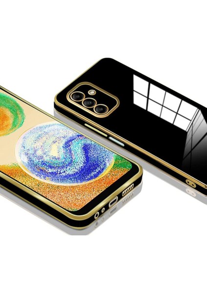 Samsung Galaxy A05S Kılıf Parlak Kenarlı Altın Işlemeli Kamera Korumalı Kapak modelleri