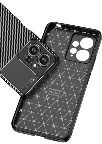 Xiaomi Redmi Note 12 Kılıf Rugged Armor Darbe Emici Uzun Ömürlü Dayanıklı Parmak İzi Yapmaz Karbon Tasarım Negro Silikon Kapak