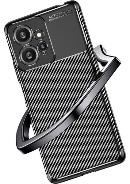 Xiaomi Redmi Note 12 Kılıf Rugged Armor Darbe Emici Uzun Ömürlü Dayanıklı Parmak İzi Yapmaz Karbon Tasarım Negro Silikon Kapak