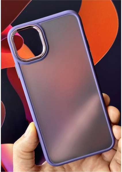 Apple iPhone 11 Pro Max Kılıf Metal Çerçeve Hassas Butonlu Renkli Buzlu Şeffaf Transparan Kapak