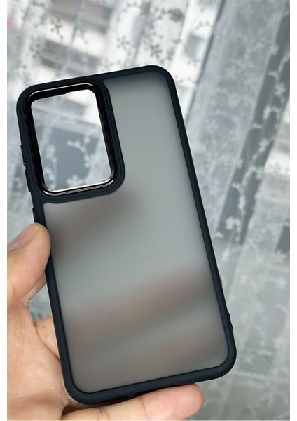 Samsung Galaxy S23 Kılıf Metal Çerçeve Hassas Butonlu Renkli Buzlu Şeffaf Transparan Kapak