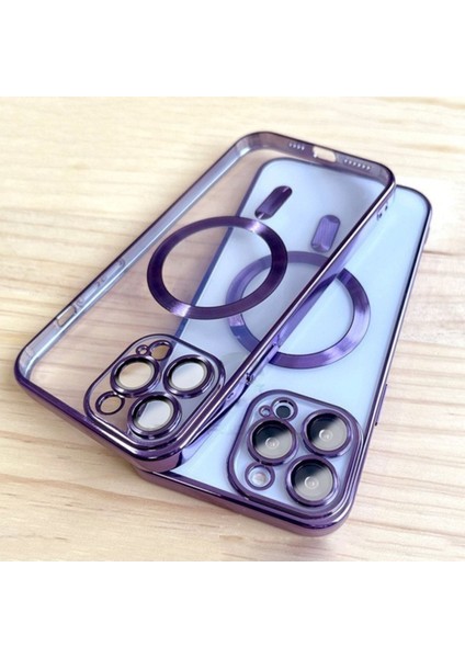 Apple Iphone 11 Pro Kılıf Kamera Lens Korumalı Magsafe Şarj Kilifi Şeffaf Renkli Yumuşak Kapak