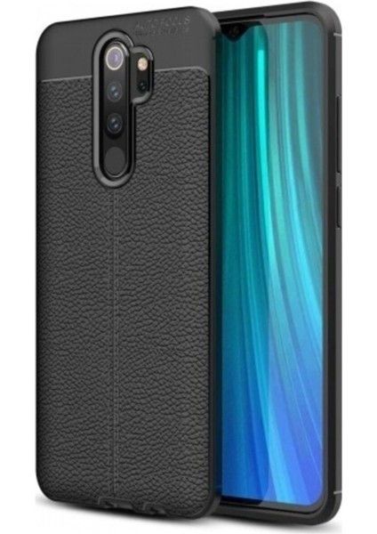 Xiaomi Redmi Note 8 Pro Kılıf Rugan Armor Deri Görünümlü Parmak İzi Yapmaz Dayanıklı Niss Silikon Kapak