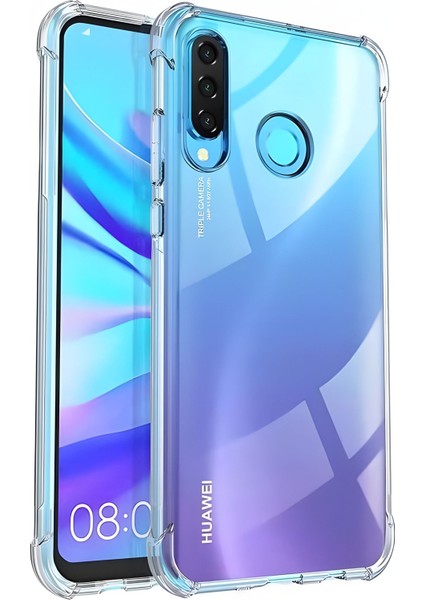 Huawei P30 Lite Kılıf AntiShock Köşe Korumalı Darbe Emici Crystal Berrak Şeffaf Sert Silikon