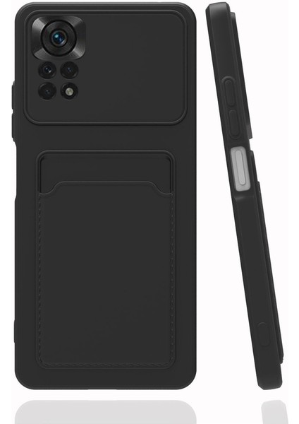 Xiaomi Poco X4 Pro 5g Kılıf Kamera Korumalı Kartlıklı Cüzdanlı Kırmızı Tuşlu Siyah Silikon Kapak fiyatları