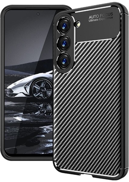 Samsung Galaxy S23 Kılıf Rugged Armor Darbe Emici Uzun Ömürlü Dayanıklı Parmak İzi Yapmaz Karbon Tasarım Negro Silikon Kapak