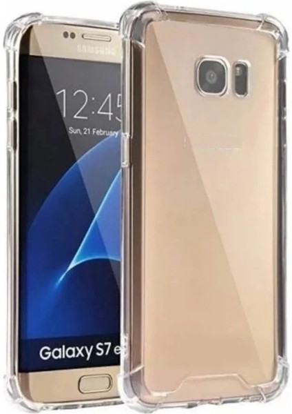 Samsung Galaxy S7 Edge Kılıf AntiShock Köşe Korumalı Darbe Emici Crystal Berrak Şeffaf Sert Silikon