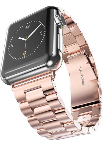 Apple Watch Series 1/2/3/4/5/6/7/8/se Ultra 49MM Kordon Paslanmaz Çelik Stainless Steel Baklalı Ayarlanabilir Akıllı Saat Kordonu ve Ayarlama Aparatı
