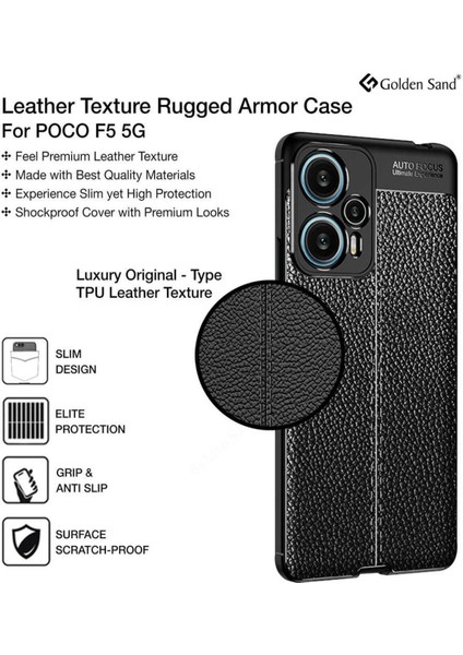 Poco F5 5g Kılıf Kamera Çıkıntılı Deri Görünümlü Dikiş Desenli Koruyucu Kapak Kilif fiyatları