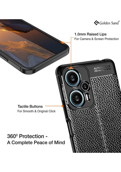 Poco F5 5g Kılıf Kamera Çıkıntılı Deri Görünümlü Dikiş Desenli Koruyucu Kapak Kilif modelleri