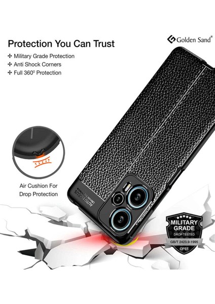 Poco F5 5g Kılıf Kamera Çıkıntılı Deri Görünümlü Dikiş Desenli Koruyucu Kapak Kilif fırsatları