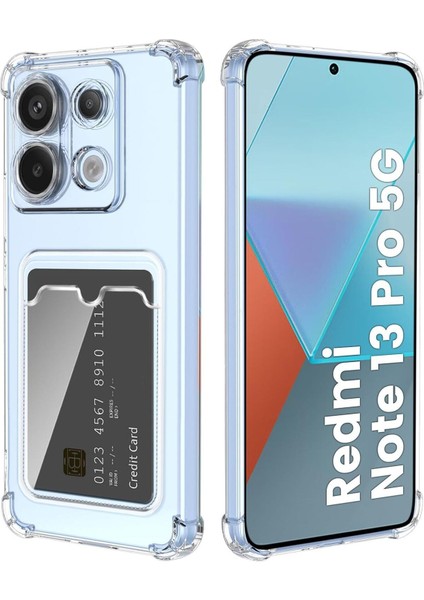 Xiaomi Redmi Note 13 Pro 5g Kılıf Kamera Koruma ve Köşe Korumalı Kartlıklı Cüzdanlı Kapak