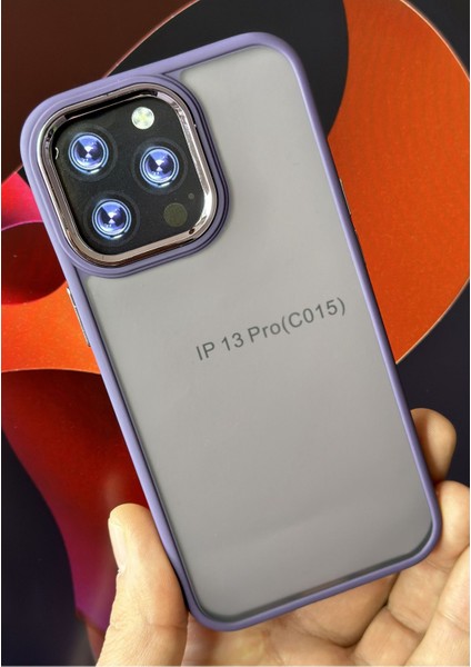Apple iPhone 13 Kılıf Metal Çerçeve Hassas Butonlu Renkli Buzlu Şeffaf Transparan Kapak modelleri