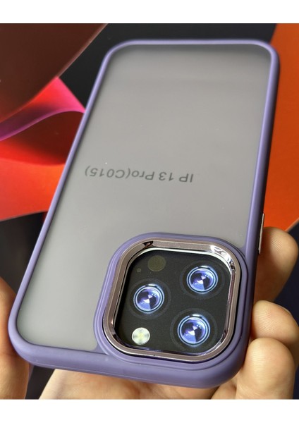Apple iPhone 13 Kılıf Metal Çerçeve Hassas Butonlu Renkli Buzlu Şeffaf Transparan Kapak fırsatları