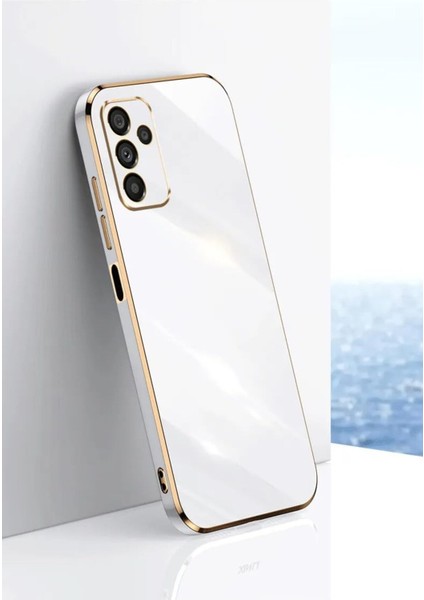 Samsung Galaxy A05S Kılıf Parlak Kenarlı Altın Işlemeli Kamera Korumalı Kapak fiyatları