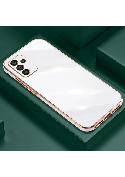 Samsung Galaxy A05S Kılıf Parlak Kenarlı Altın Işlemeli Kamera Korumalı Kapak modelleri