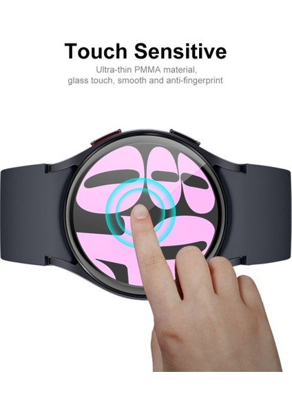Samsung Galaxy Watch 7 40MM Uyumlu Tam Kaplayan Kavisli Siyah Çerçeveli Saat Ekran Koruyucu