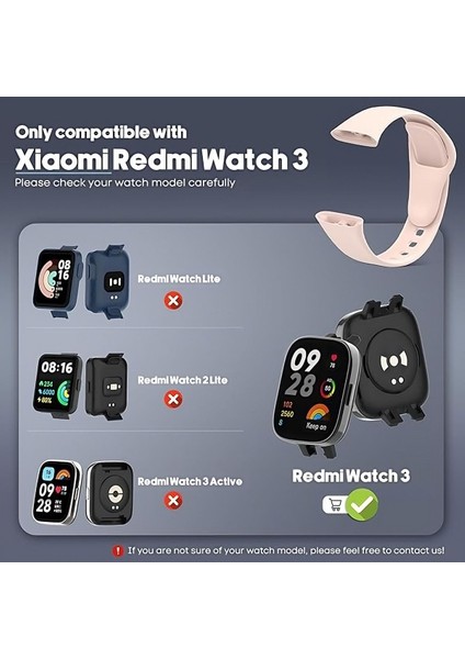 Xiaomi Redmi Watch 3 Kordon Akıllı Saat Bileklik Kordonu Yumuşak Silikon Kayış